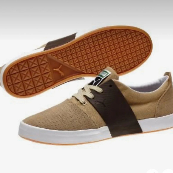 Puma Eco Ortholite Tan & Brown Men’s Shoes Size 9.5 - Picture 1 of 13